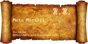Metz Mirtill névjegykártya